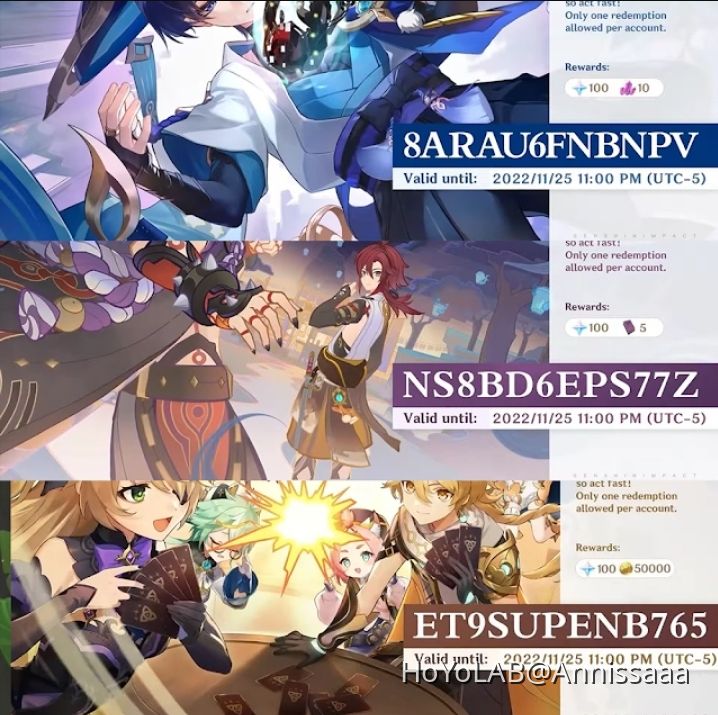 Livestream codes Genshin Impact | HoYoLAB