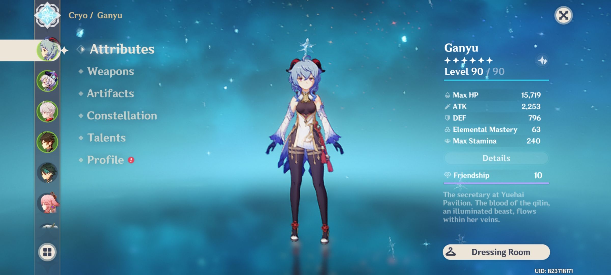 Freeze Ganyu Genshin Impact HoYoLAB