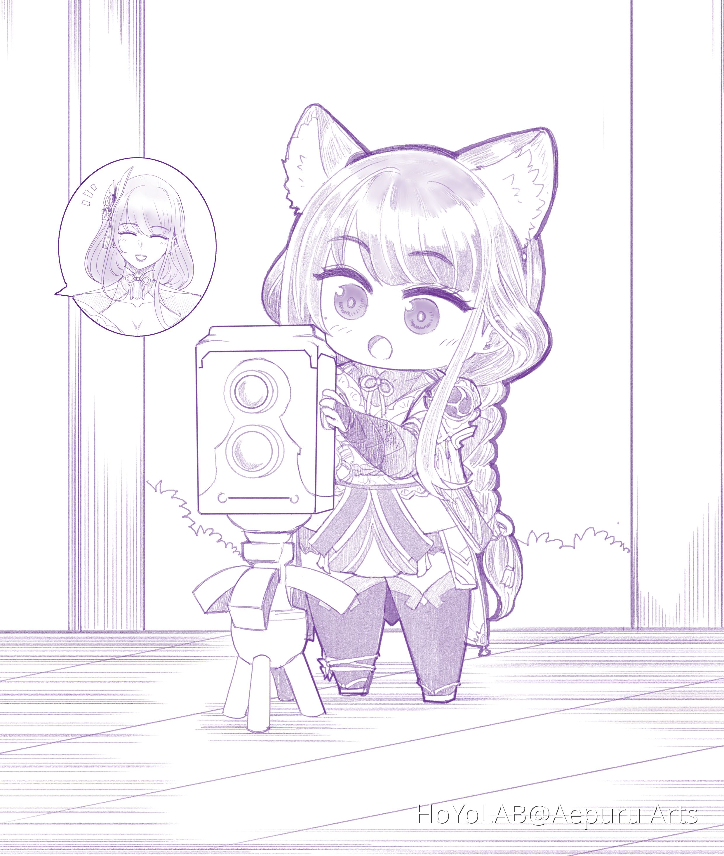 cameraman eiko with cat headband Genshin Impact | HoYoLAB