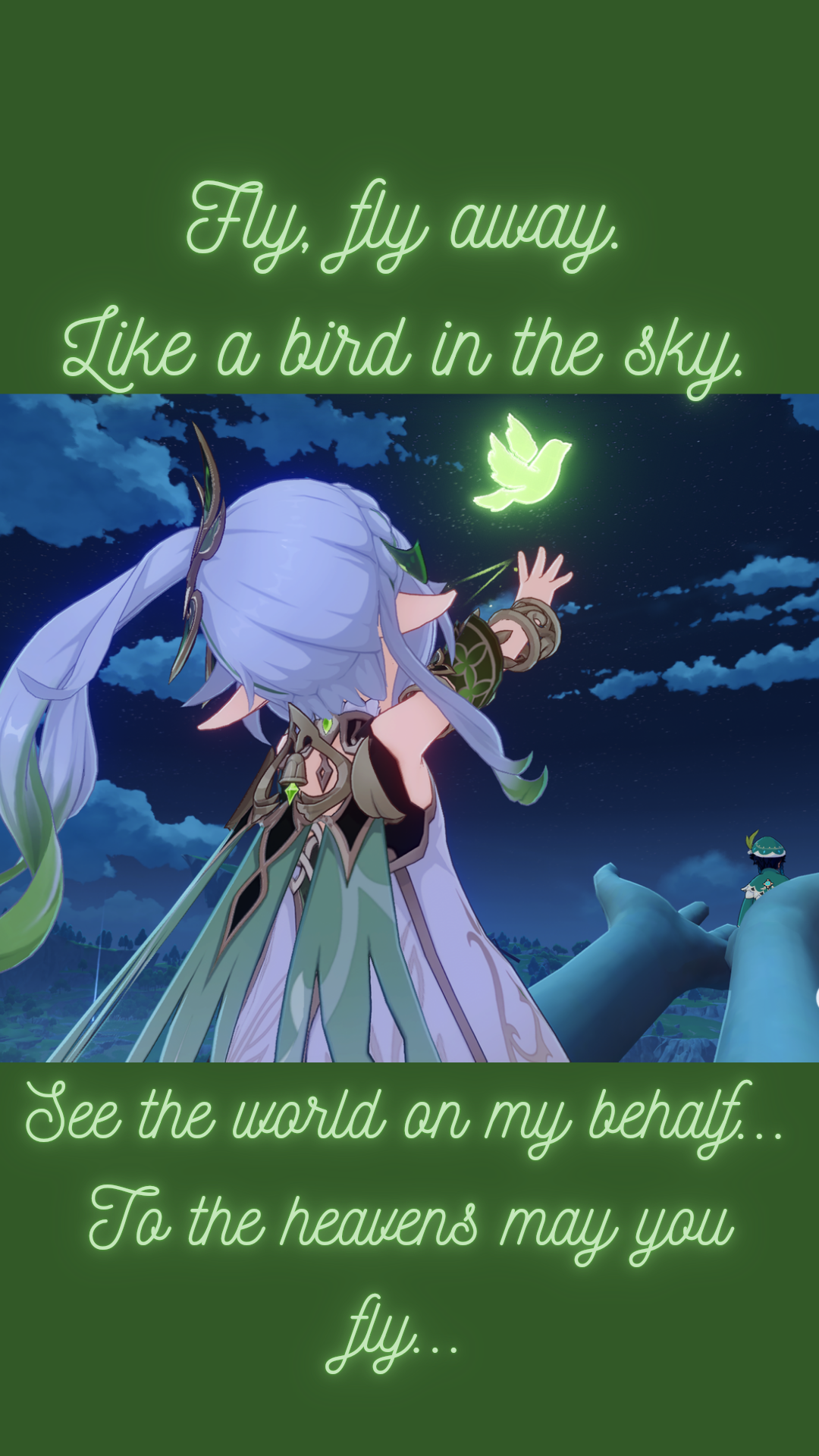 Fly, fly away. Genshin Impact HoYoLAB