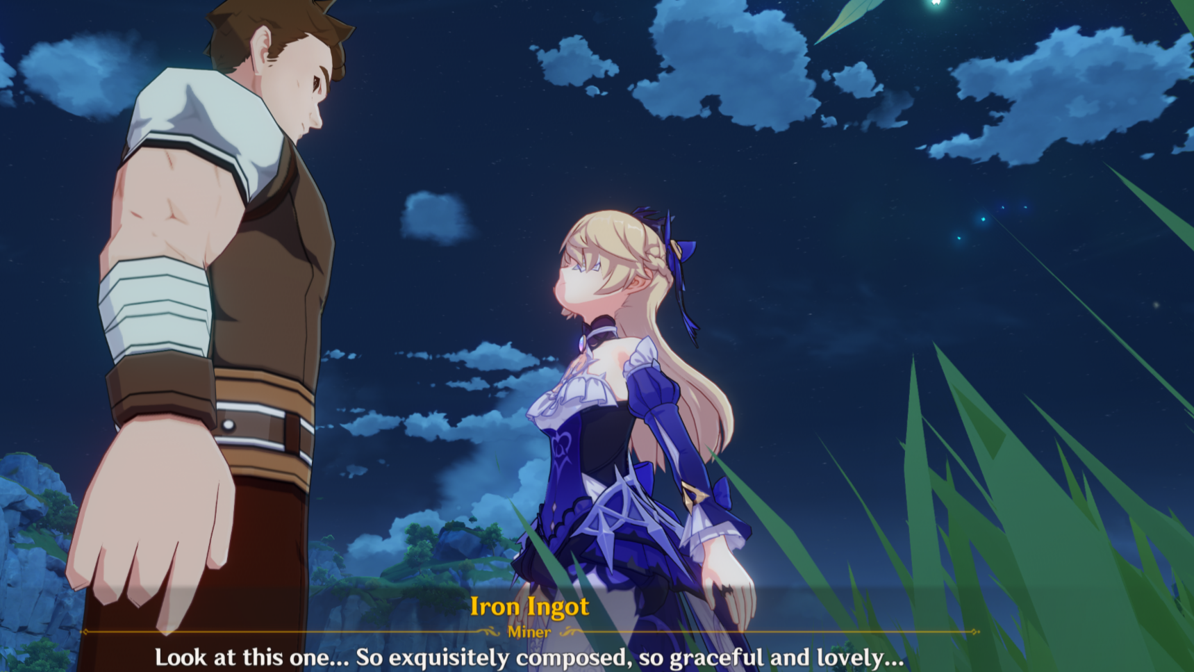 Fischl and Iron Ingot sitting in a tree, kissing! Genshin Impact