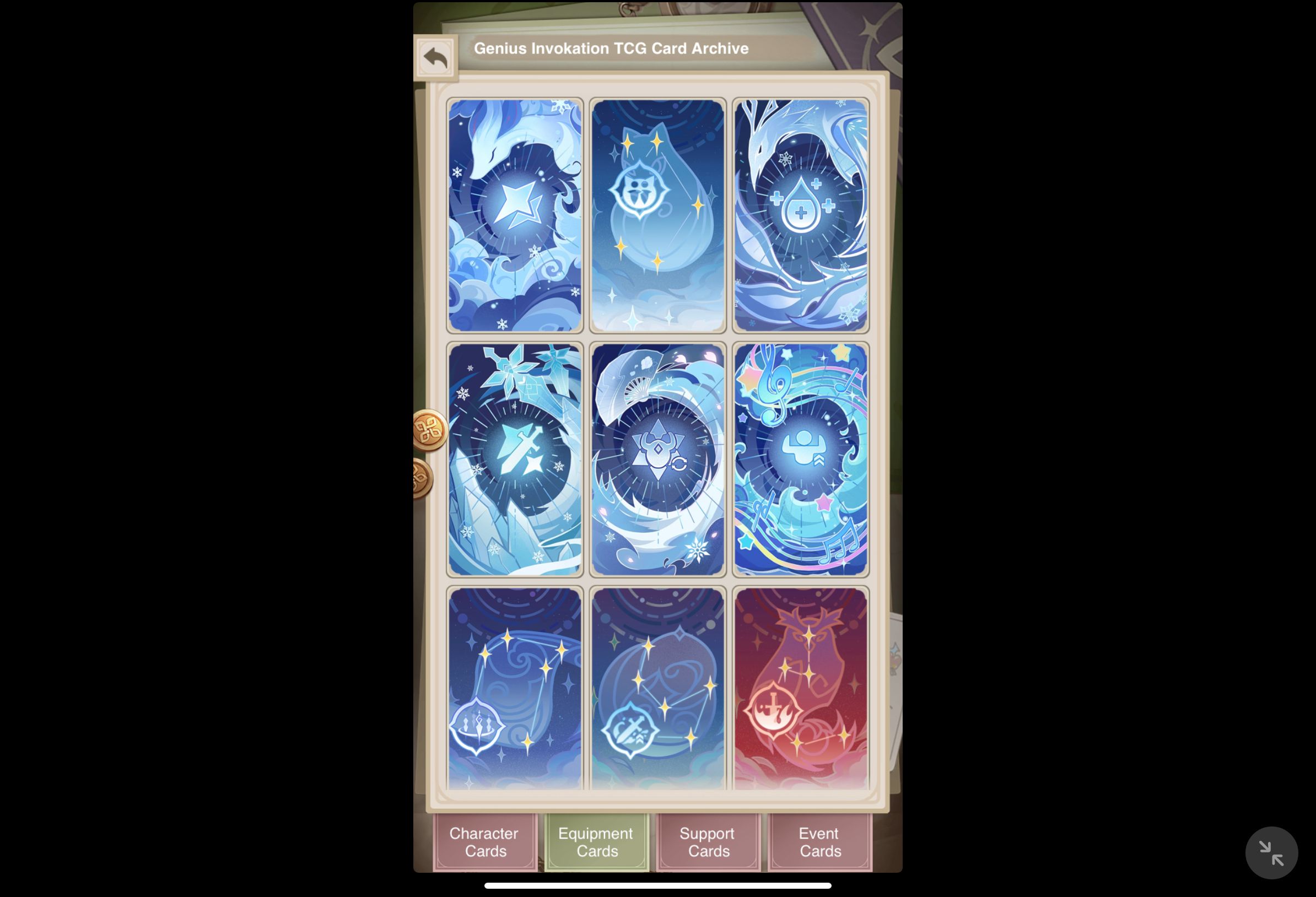 Got all equipment cards! Genshin Impact HoYoLAB