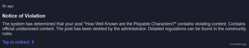 So my post got taken down..? | HoYoLAB