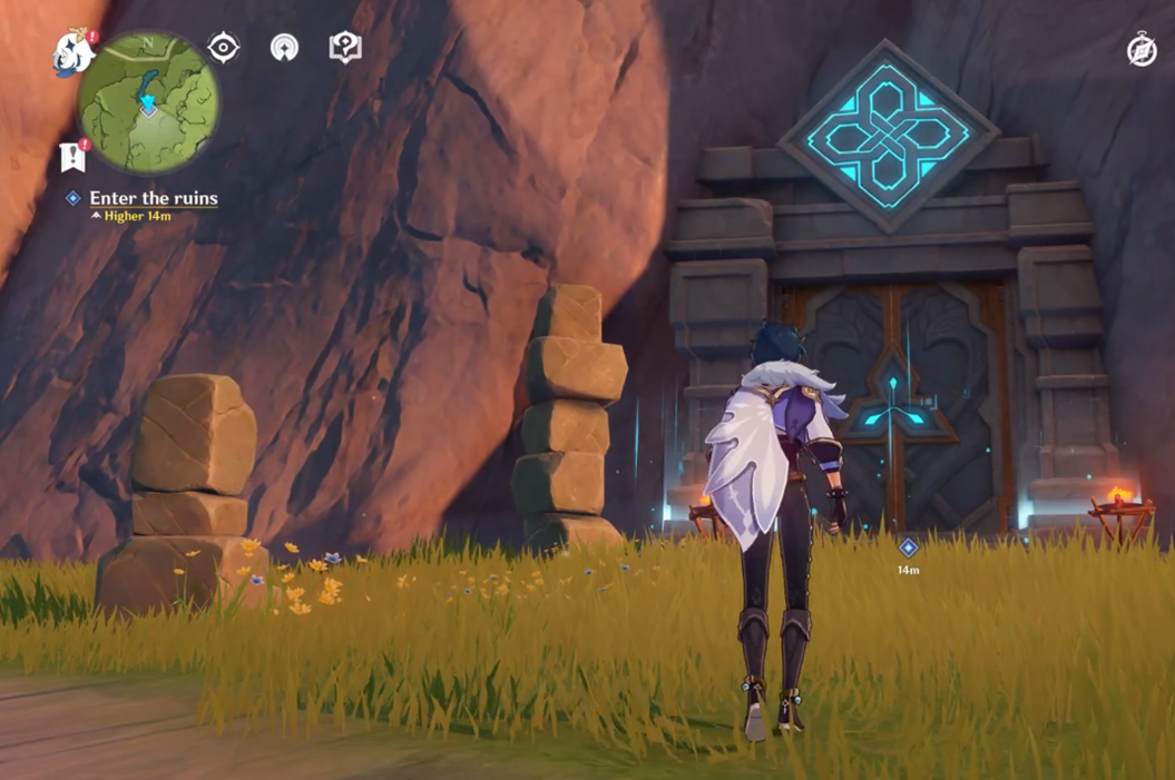 根據箭頭指示前往秘境