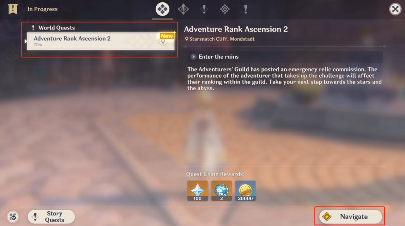 在列表中點選【冒險等階突破• 二】,選擇【追蹤目標】