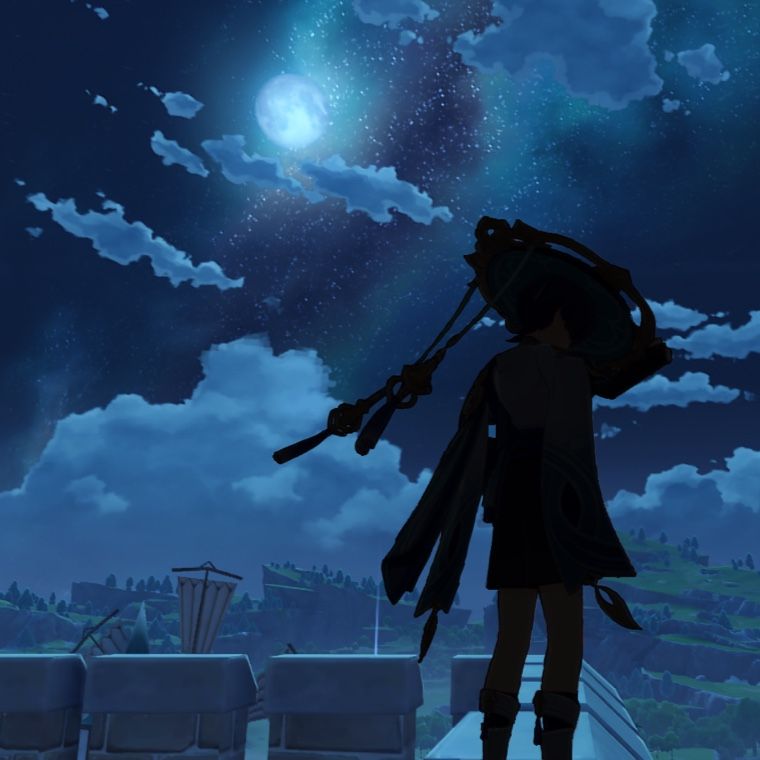 I see a little silhouetto of a man Genshin Impact HoYoLAB
