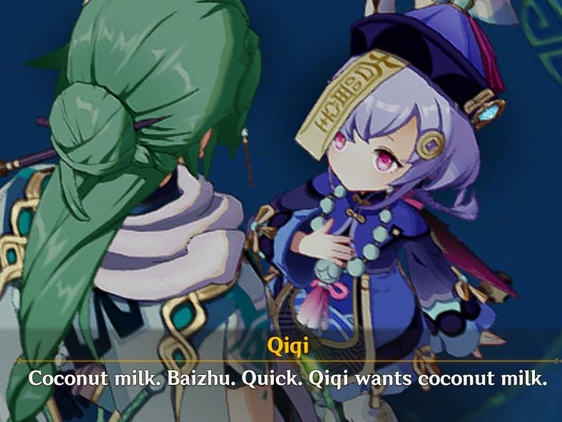 Qiqi wants coconut milk. Genshin Impact HoYoLAB