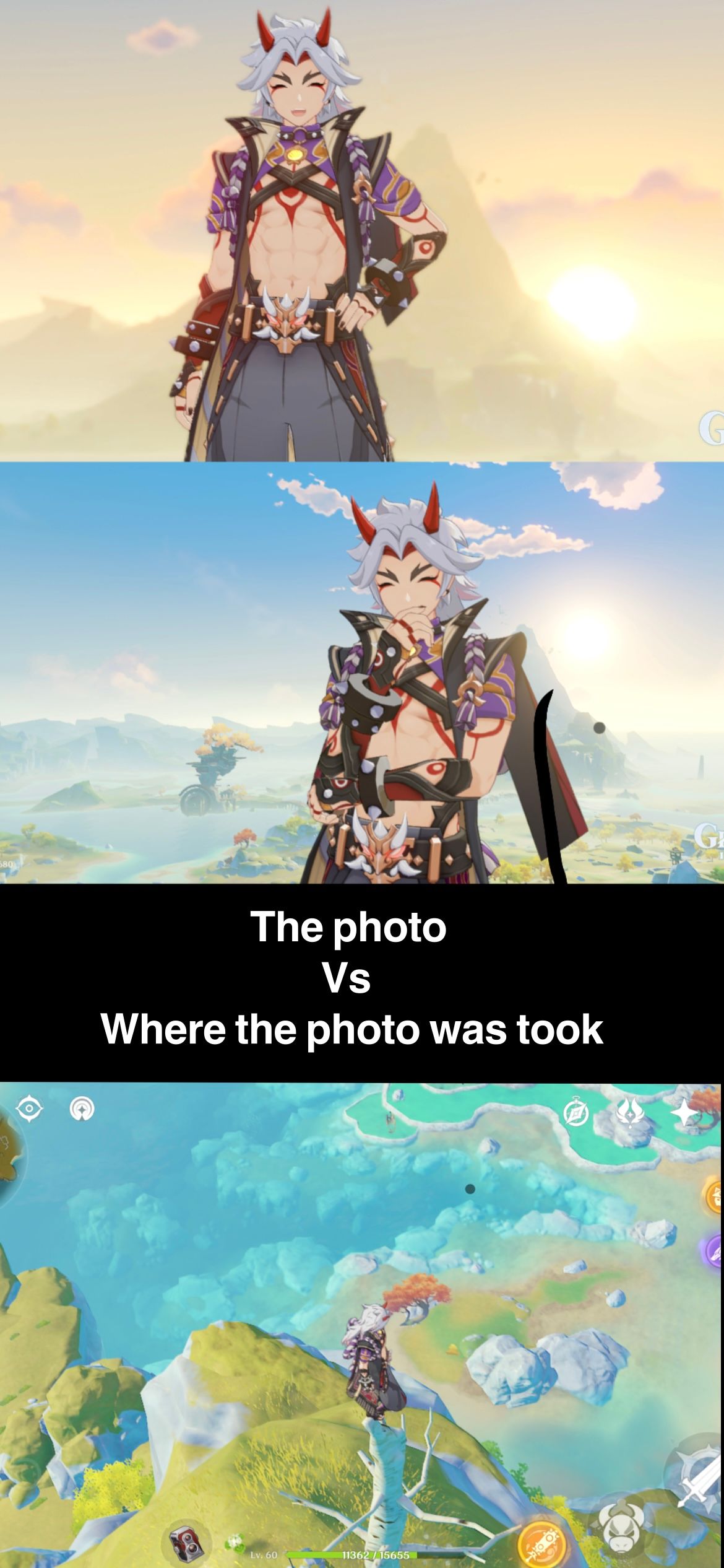 The photos vs where the photos were taken Genshin Impact | HoYoLAB