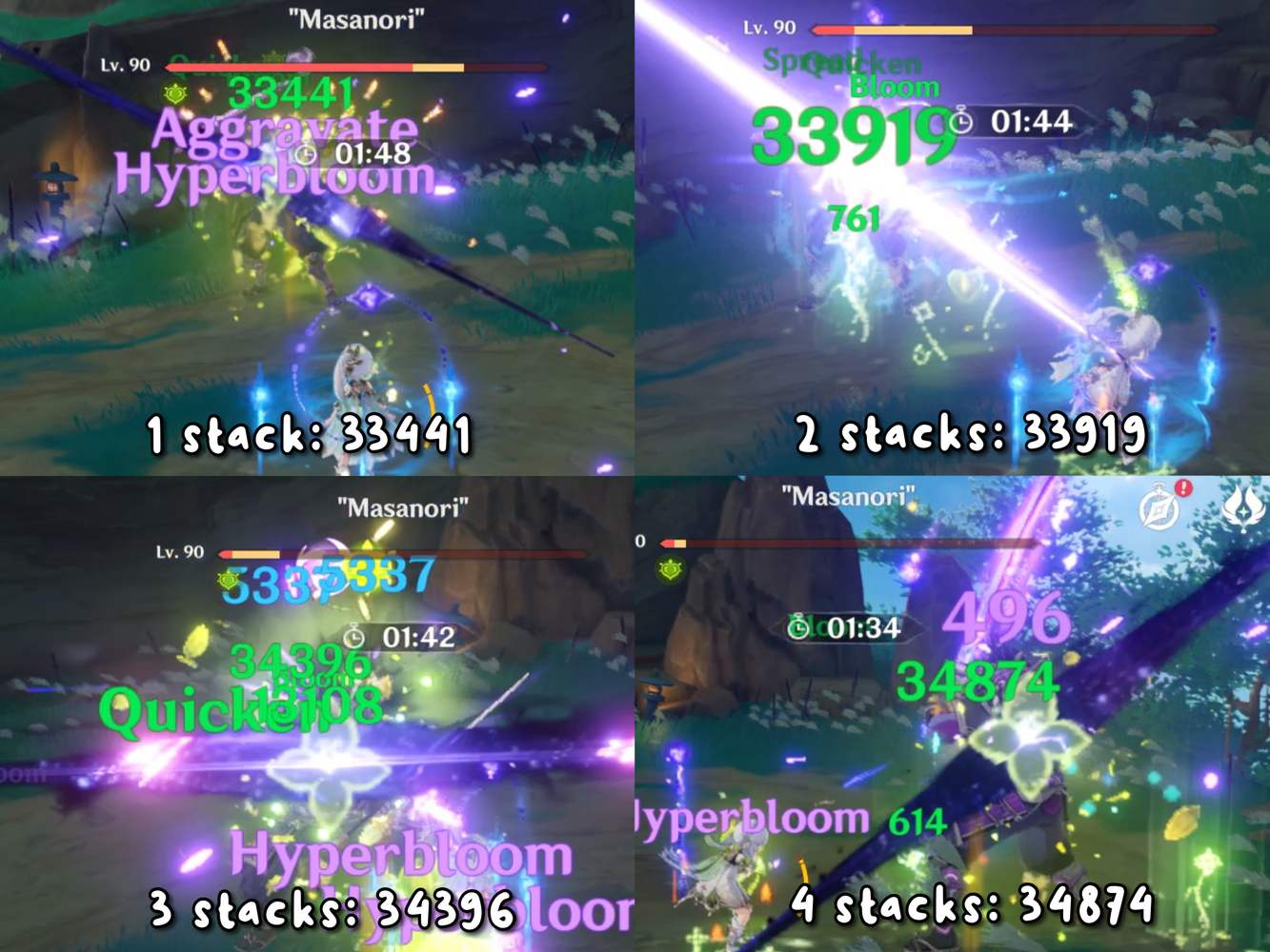 [Damage Test] EM Raiden Shogun: Flower of Paradise Lost vs. Gilded ...