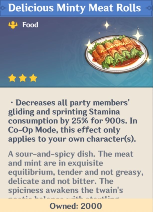 Minty Meat Rolls Genshin Impact HoYoLAB