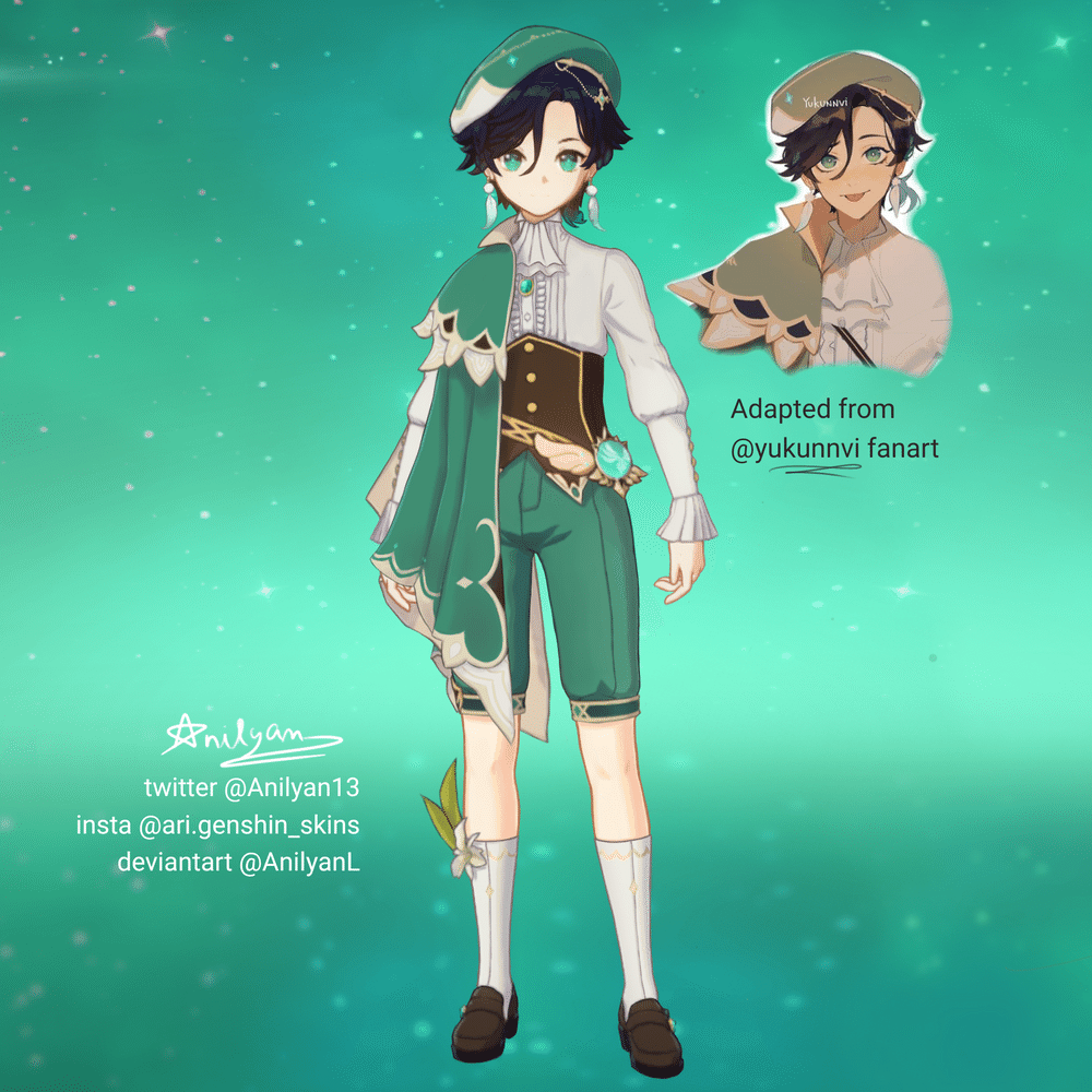 21 Venti skins posting my (over 200, 2D) skins on Hoyolab) Genshin