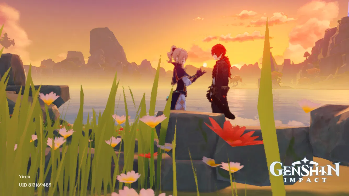 sunset in heart island Genshin Impact HoYoLAB