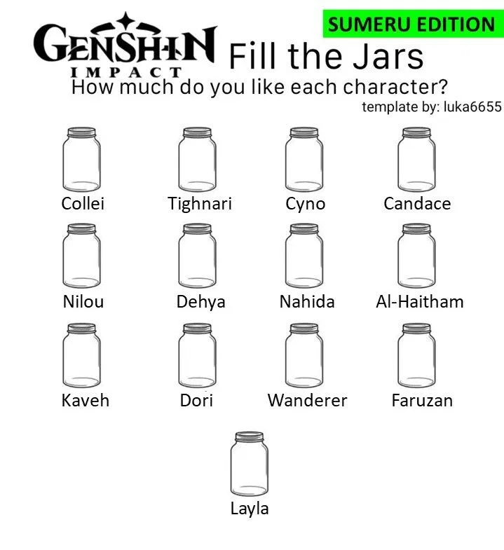 Fill the Jars (International Editions) Genshin Impact HoYoLAB