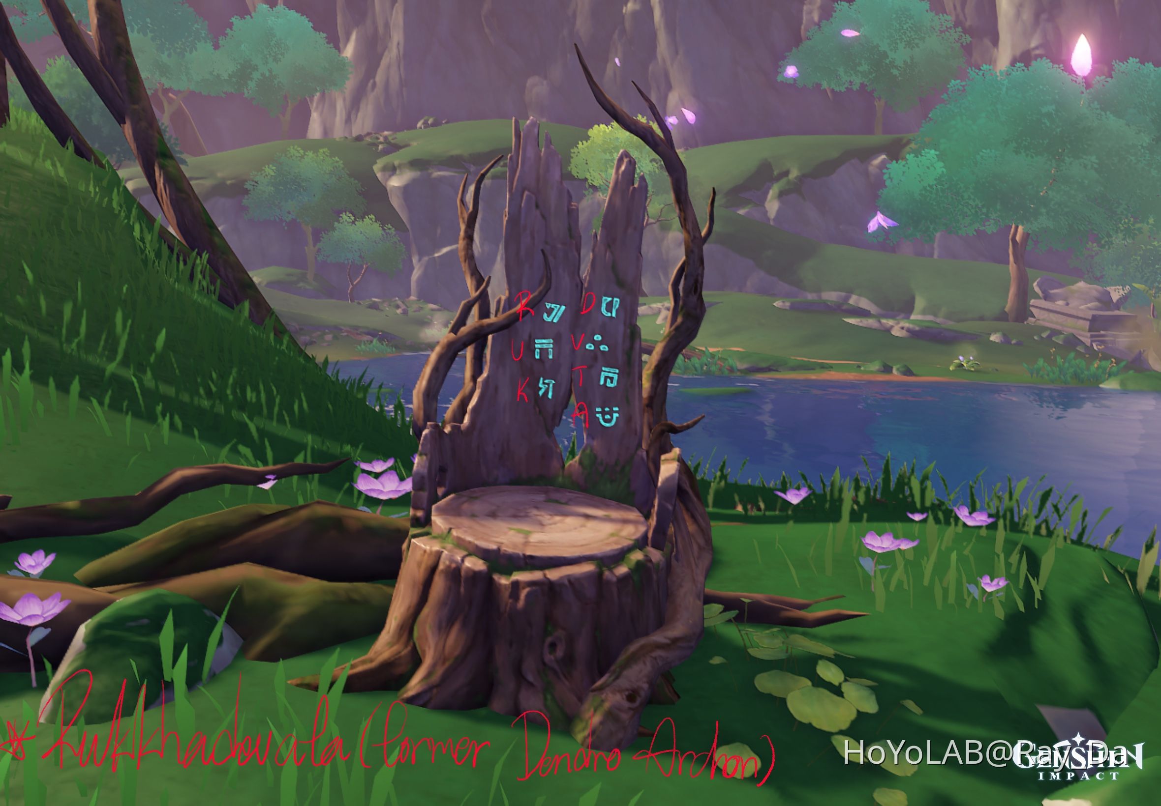 Tried To Translate The Letters On The Chairs Of Eternal Oasis Genshin 