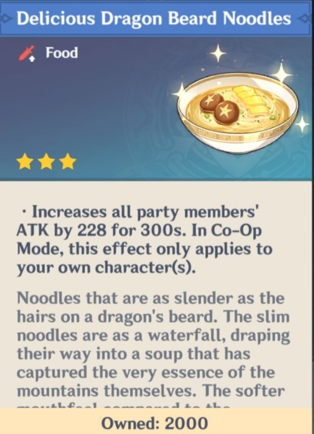 Dragon Beard Noodles Genshin Impact HoYoLAB