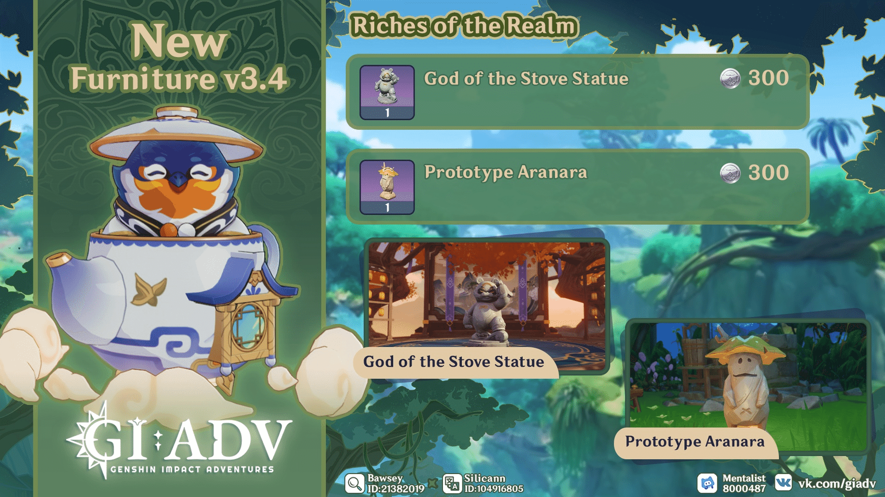 🍵 New Serenitea Pot Furnishings and Furnishing Blueprints! Genshin Impact HoYoLAB