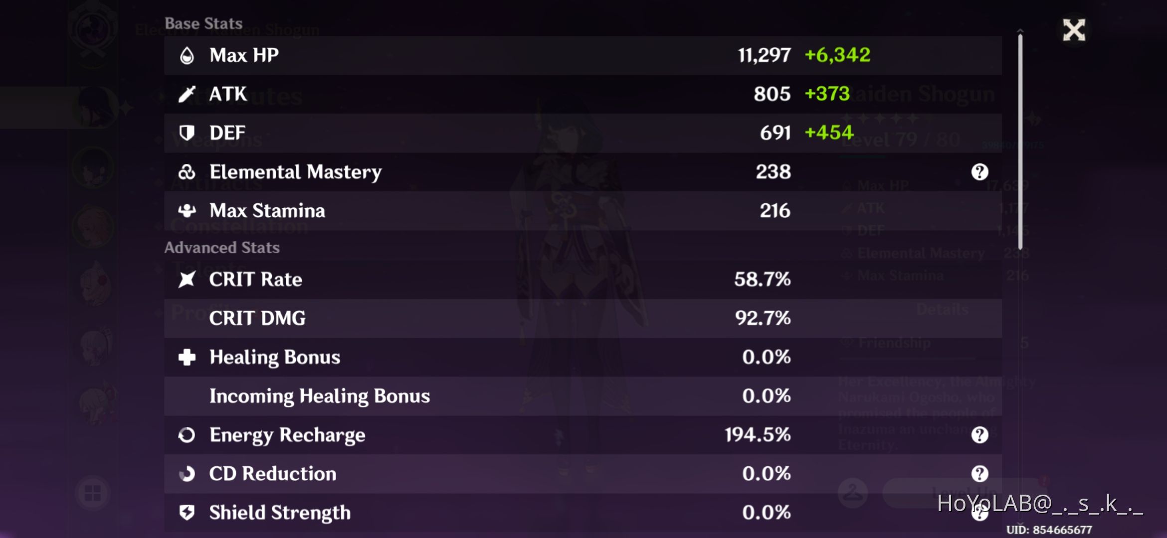 My Raiden Shogun. well it's really hard to get good artifacts. Can't ...