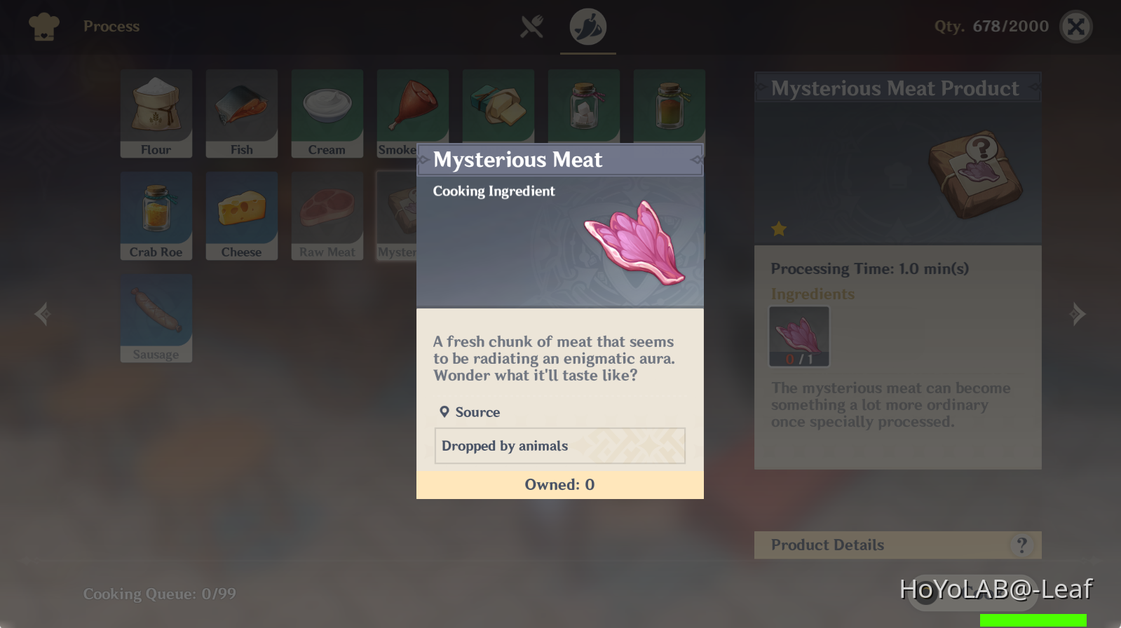 (thinking)... "Mysterious Meat Product"? Genshin Impact HoYoLAB