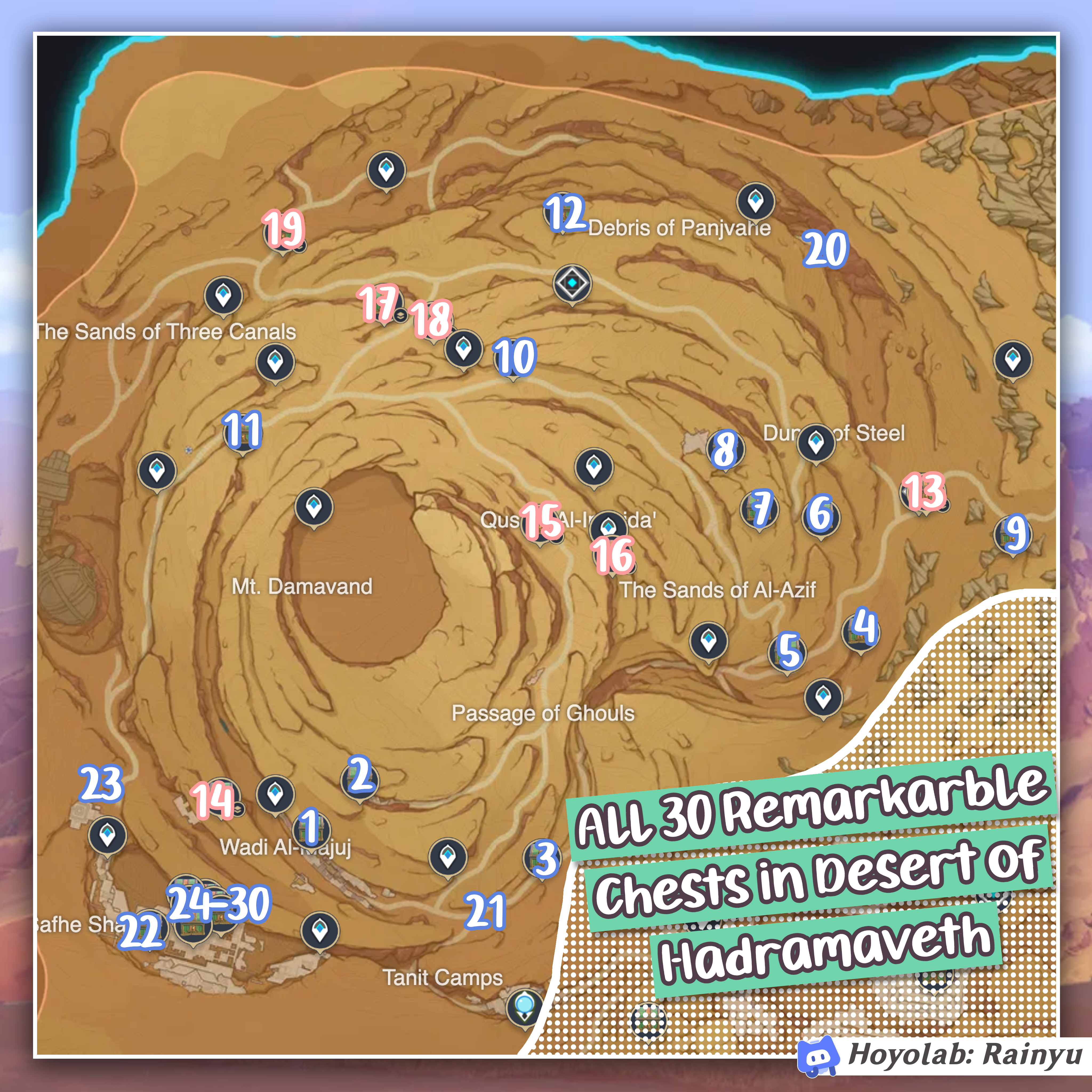 All 30 Remarkable Chests in the Desert of Hadramaveth Genshin