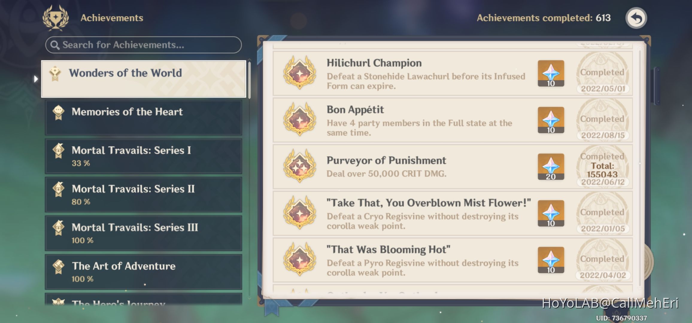 Highest crit! Genshin Impact HoYoLAB