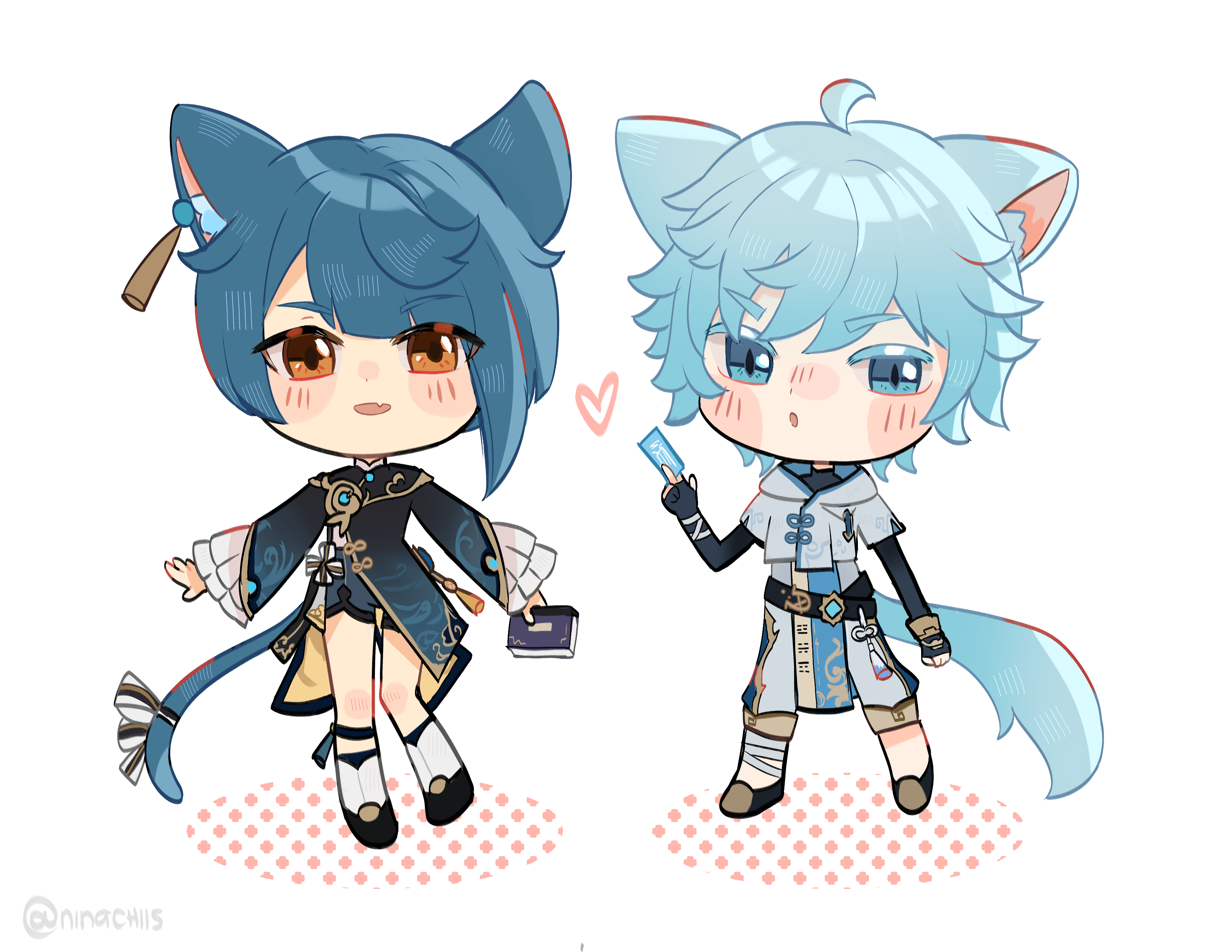 Catboys fanart Genshin Impact HoYoLAB