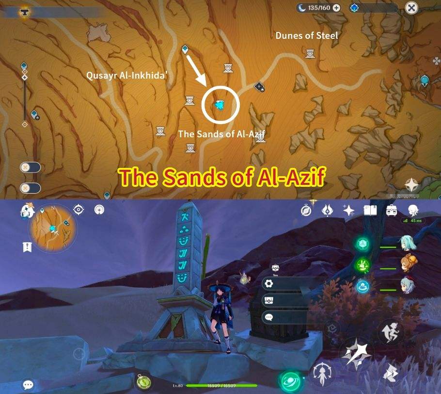 「V3.4 Guide」Primal Obelisk and Sacred Seal Locations and Route in Desert of Hadramaveth Genshin