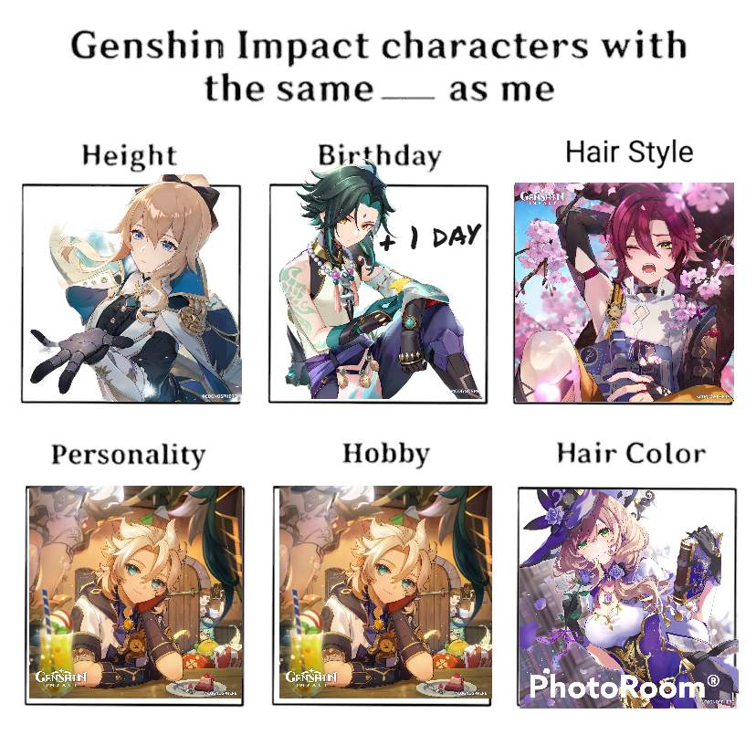 Genshin Impact characters that share the same _____ as me.. Genshin ...
