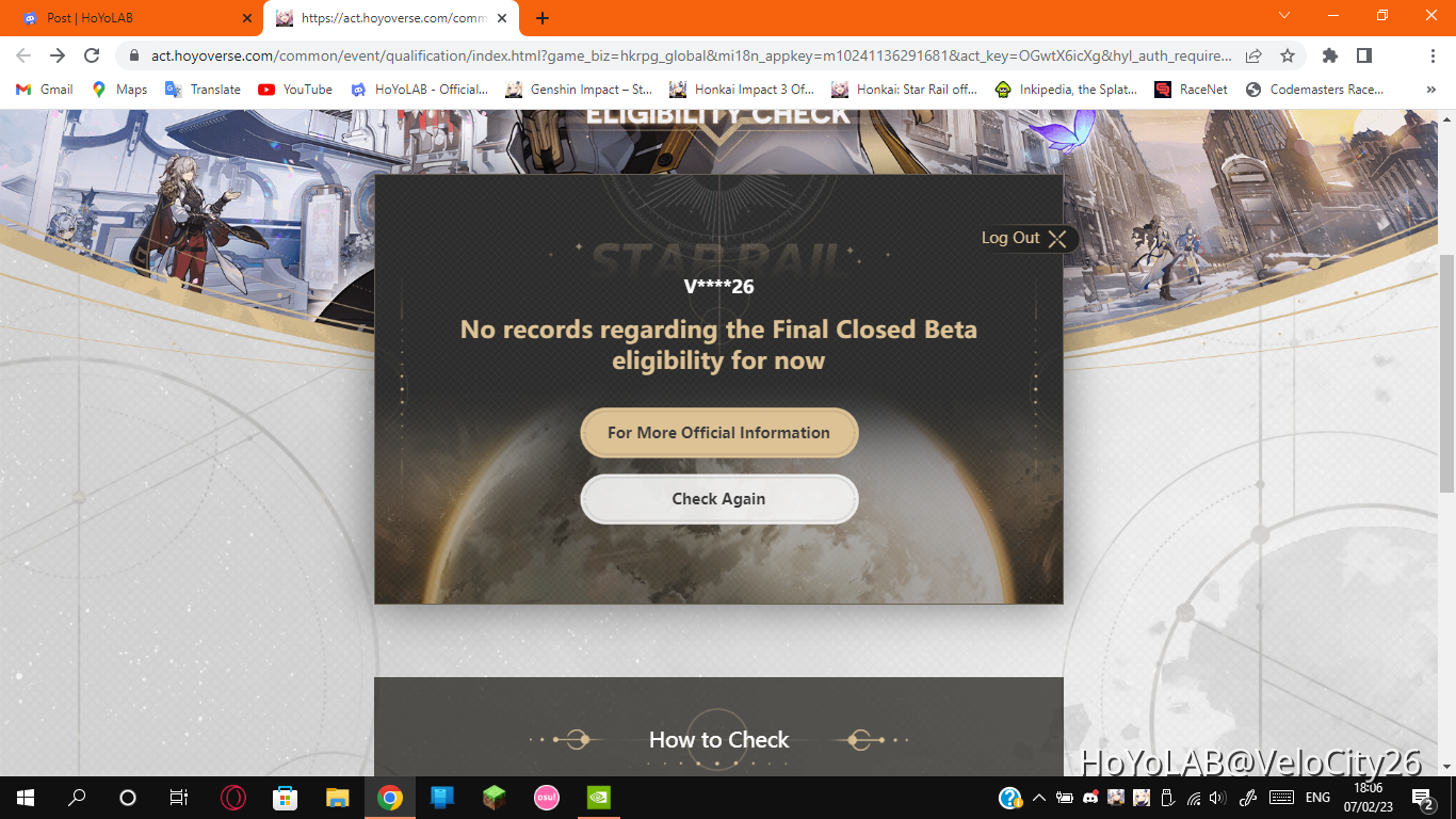 What does "No records regarding the Final Closed Beta eligibility for