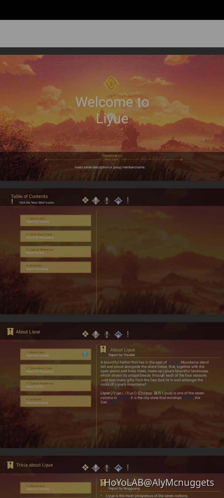 Liyue Powerpoint Template Genshin Impact HoYoLAB
