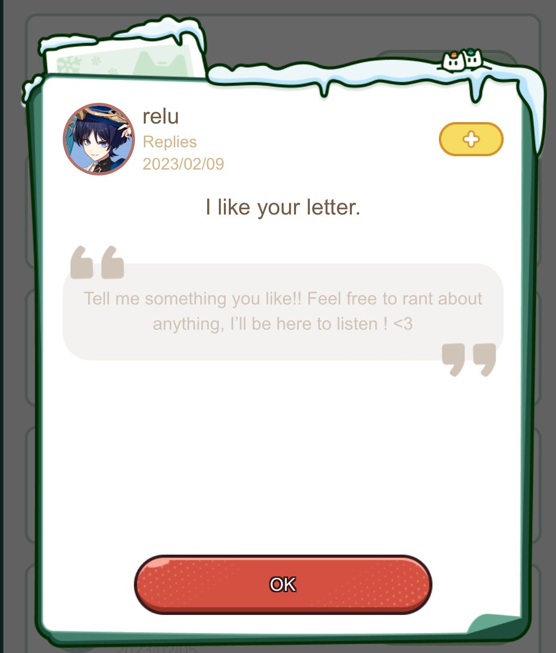 blushing kicking my feet twirling my hair HoYoLAB