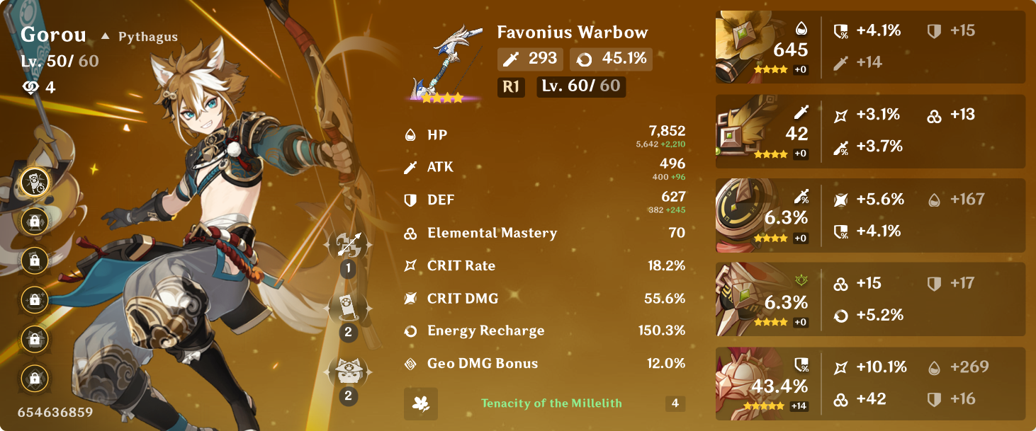 Gorou Support Build Genshin Impact HoYoLAB