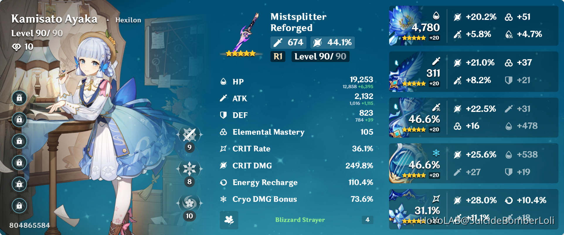 Ayaka⭐︎ Ayaka Build Comparison (4pc Blizzard vs 2pc Blizzard+2pc Noblesse