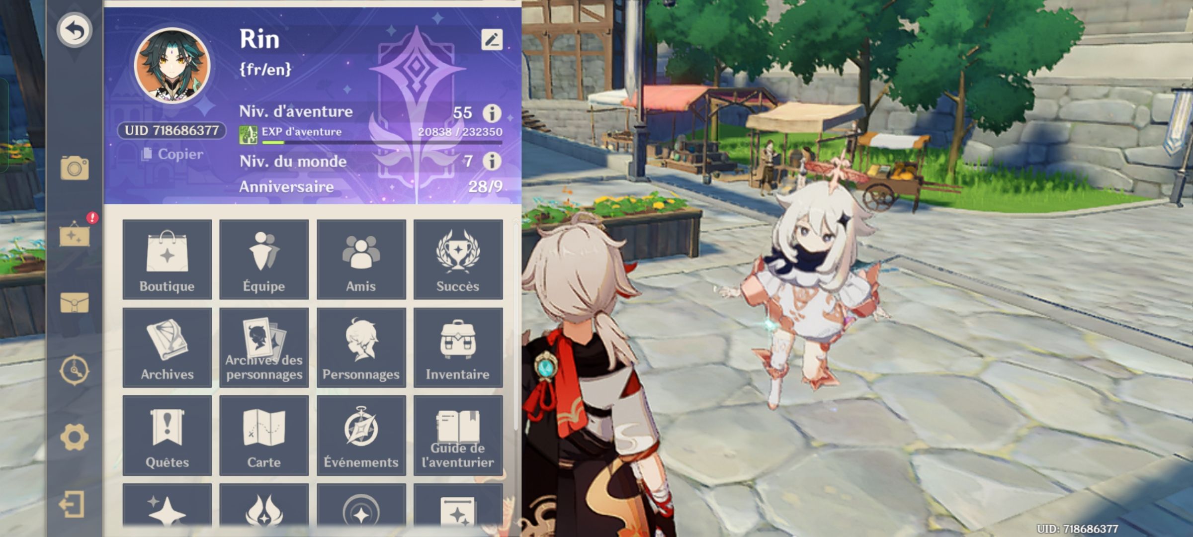 Compte Genshin Impact AR 55 - Serveur EU, PC - Neuf (jamais Utilisé)