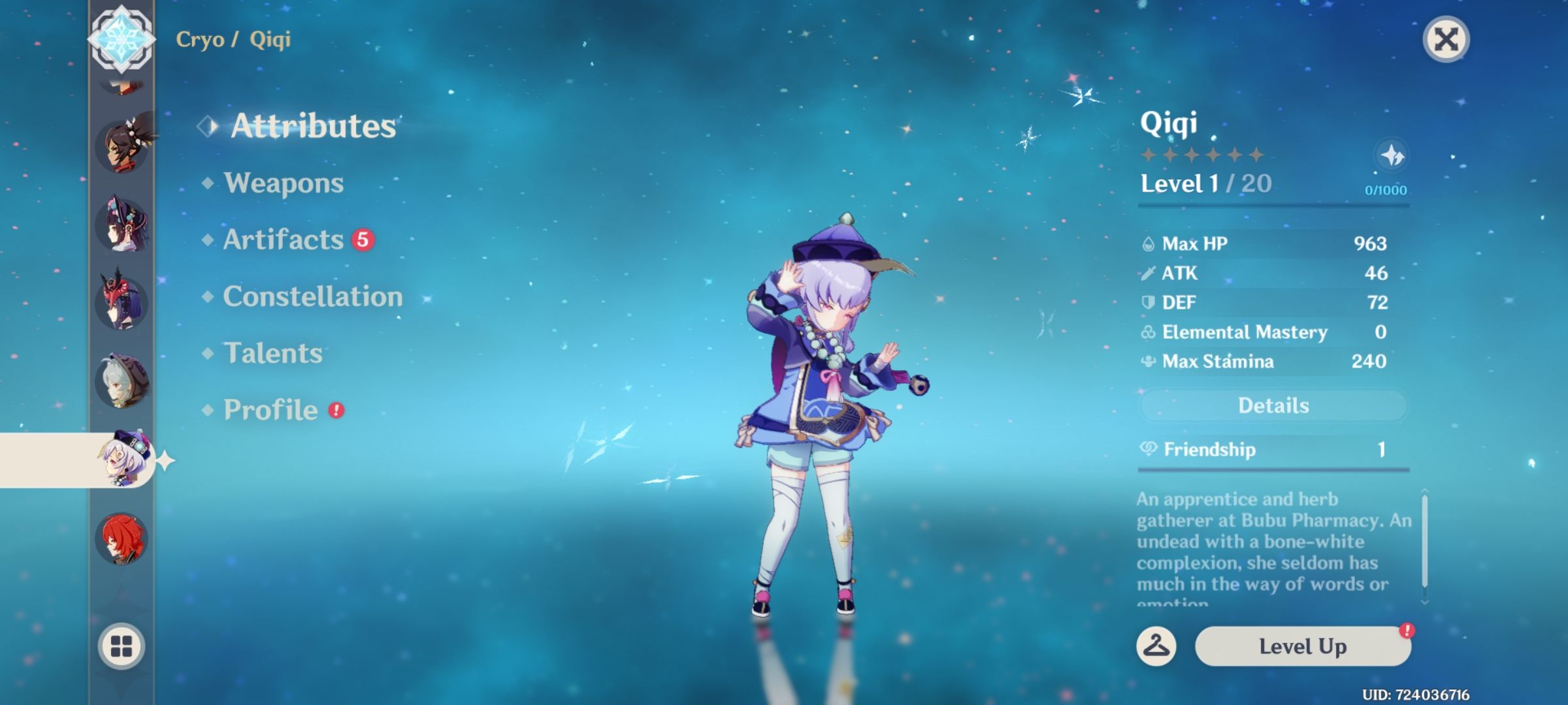 Challenge pull for Qiqi Genshin Impact HoYoLAB