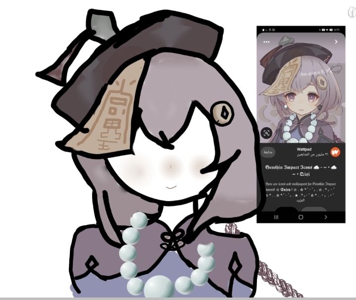 I tried drawing Qiqi🤷‍♀️😊 Genshin Impact HoYoLAB