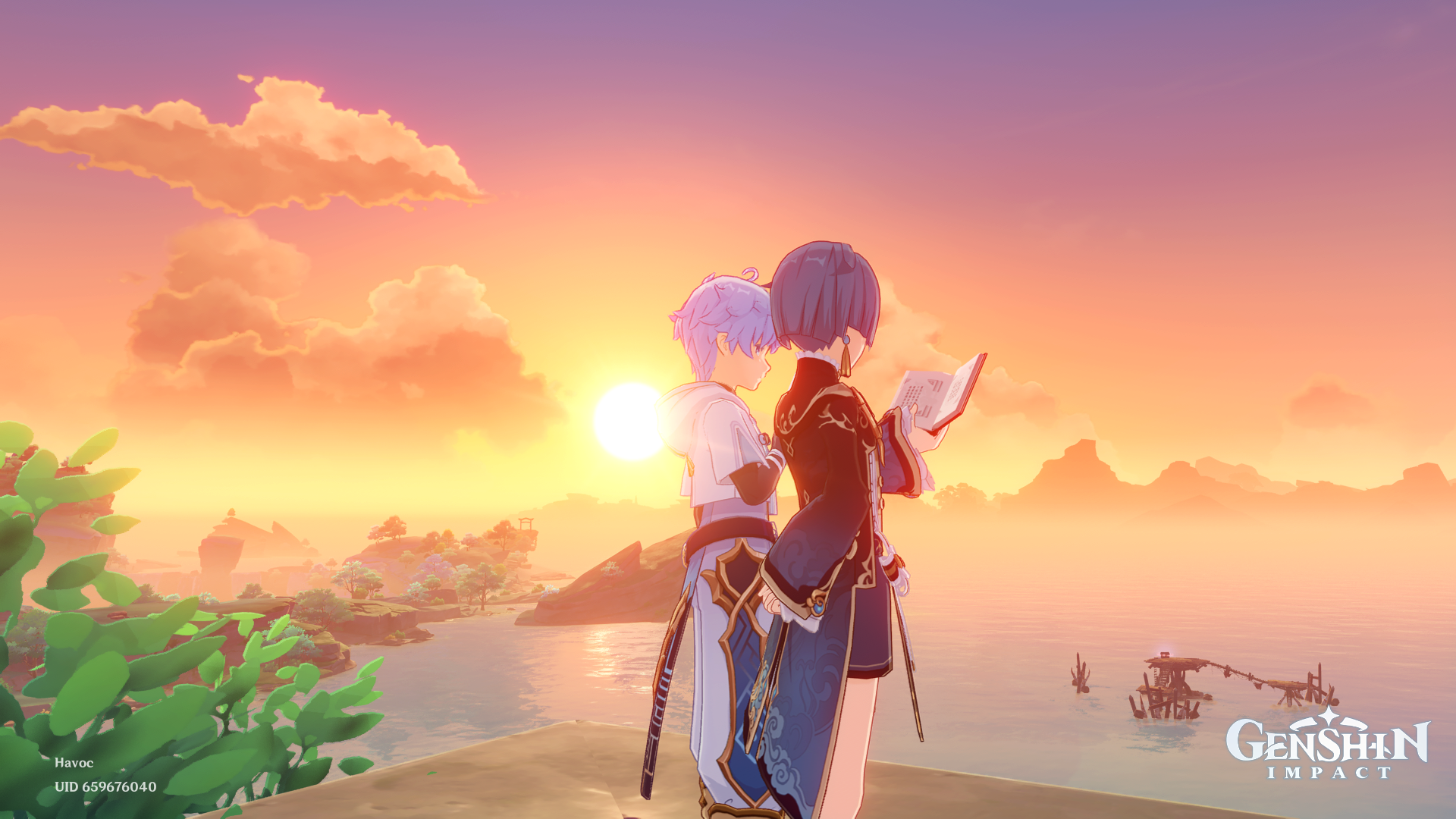 Two boys chilling on a cliff, 5ft apart.. Genshin Impact | HoYoLAB