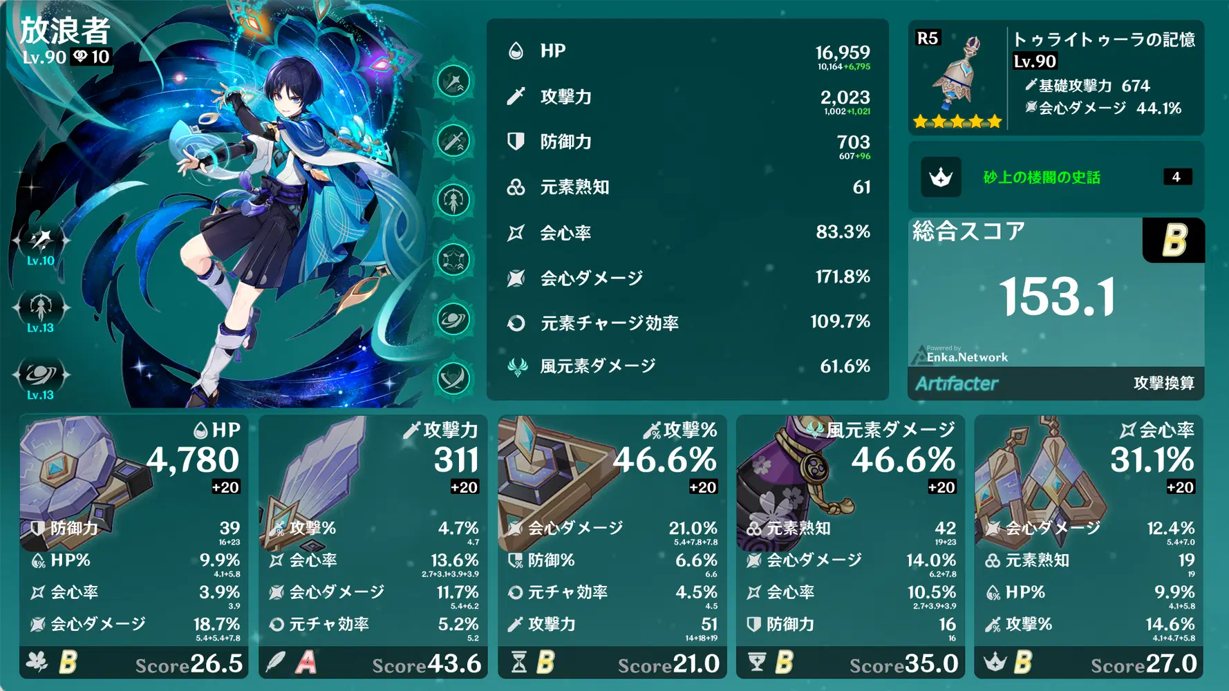 放浪者のビルド紹介カード作ってみた！ Genshin Impact | HoYoLAB