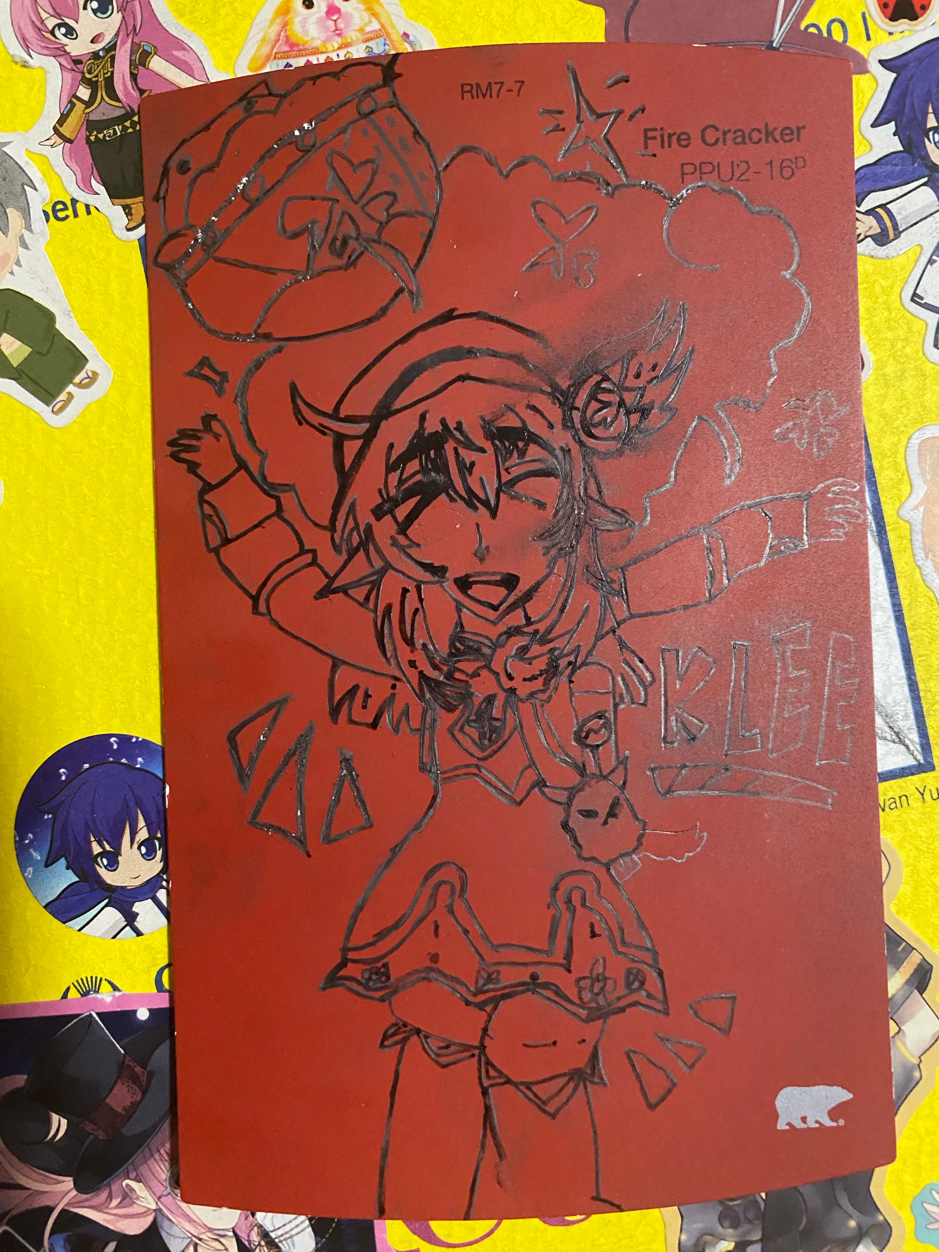 Day 4 Of Drawing Genshin Characters On My Home Depot Paint Cards 