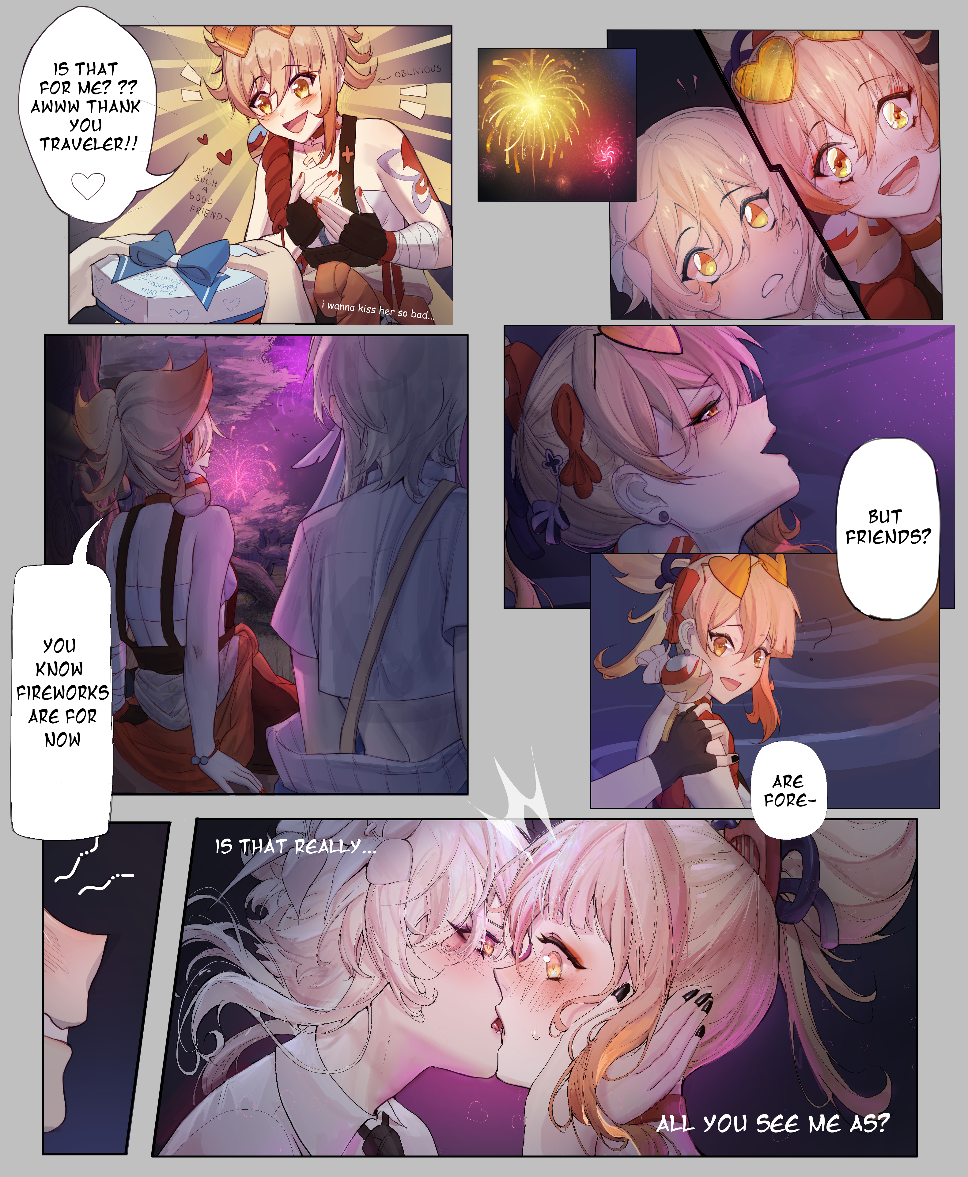 Yoimiya x Lumine valentine comic Genshin Impact | HoYoLAB