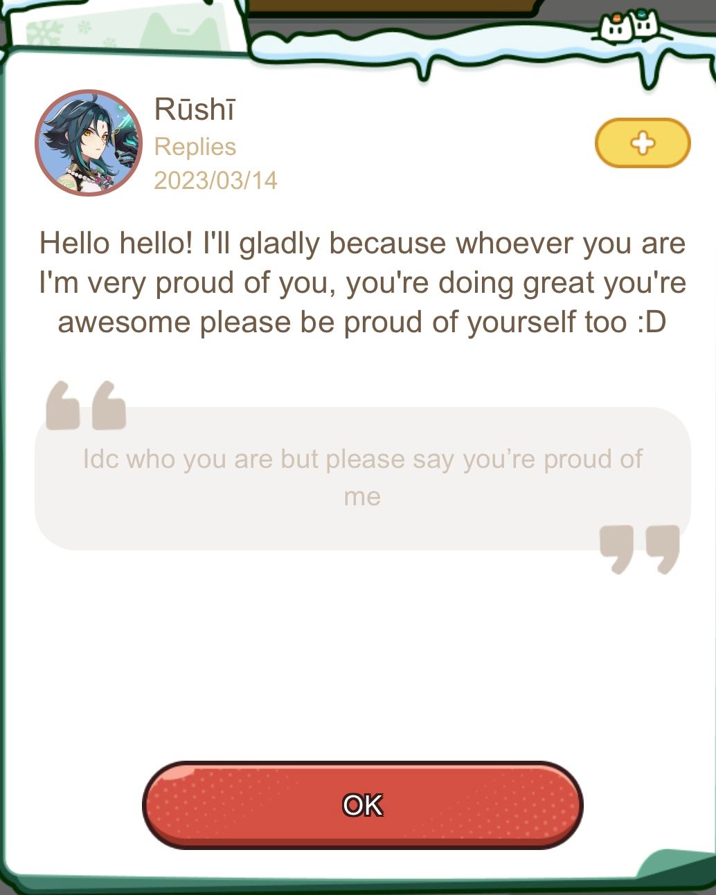 Forgot I even said this but all the replies were so nice