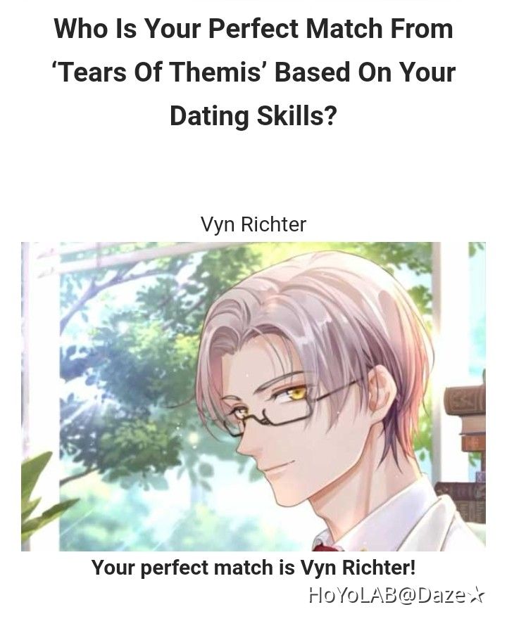 'Who's your Perfect Match?' Tears of Themis Quiz Tears of Themis HoYoLAB