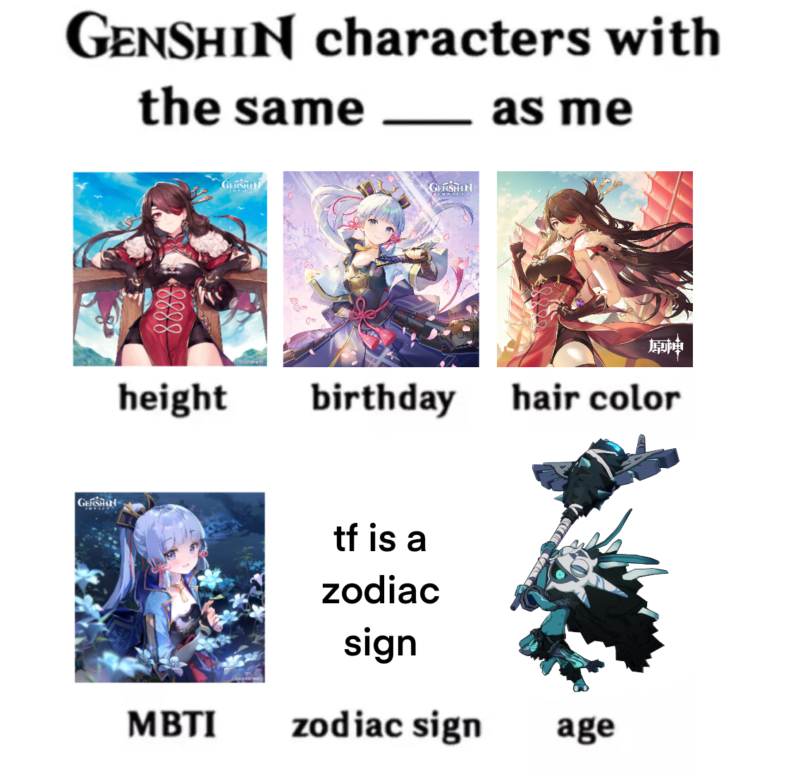 Genshin Characters With the Same _____ As Me Genshin Impact | HoYoLAB