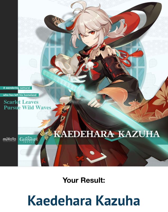 Did the kin quiz d(^_^o) Genshin Impact | HoYoLAB