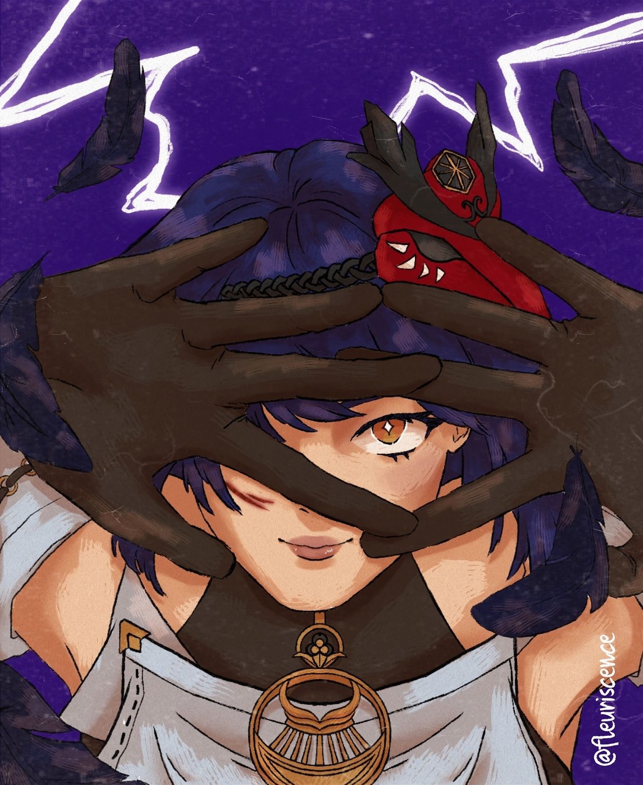 Kujou Sara Fanart Genshin Impact HoYoLAB kujou-sara-fanart-genshin-impact-hoyolab