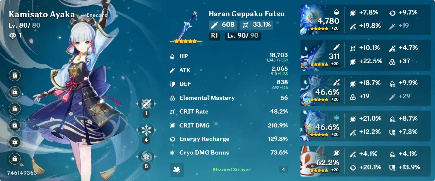 Ayaka build with Haran Geppaku Futsu Genshin Impact | HoYoLAB