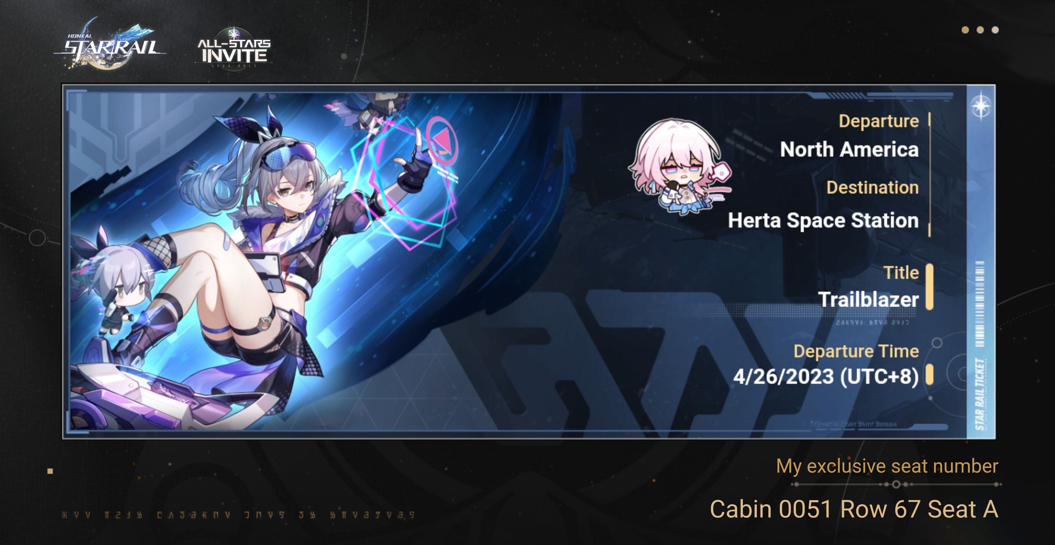Here is my invitation if anyone can help i would be delighted honkai
