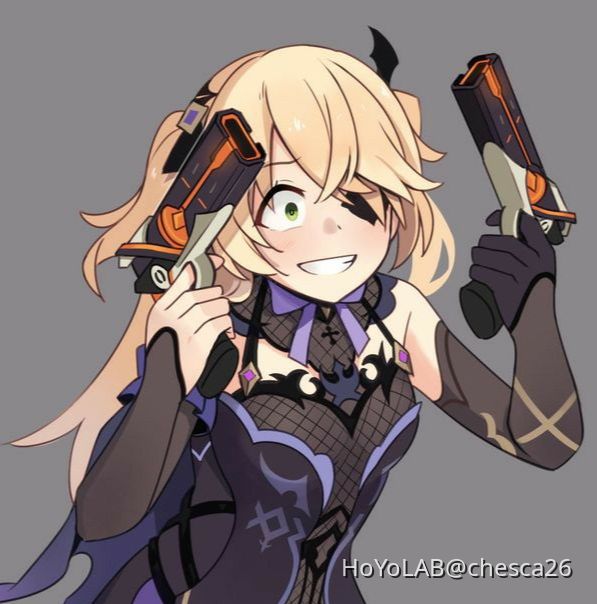 fischl I told you traveler guns are better than bows! Genshin Impact