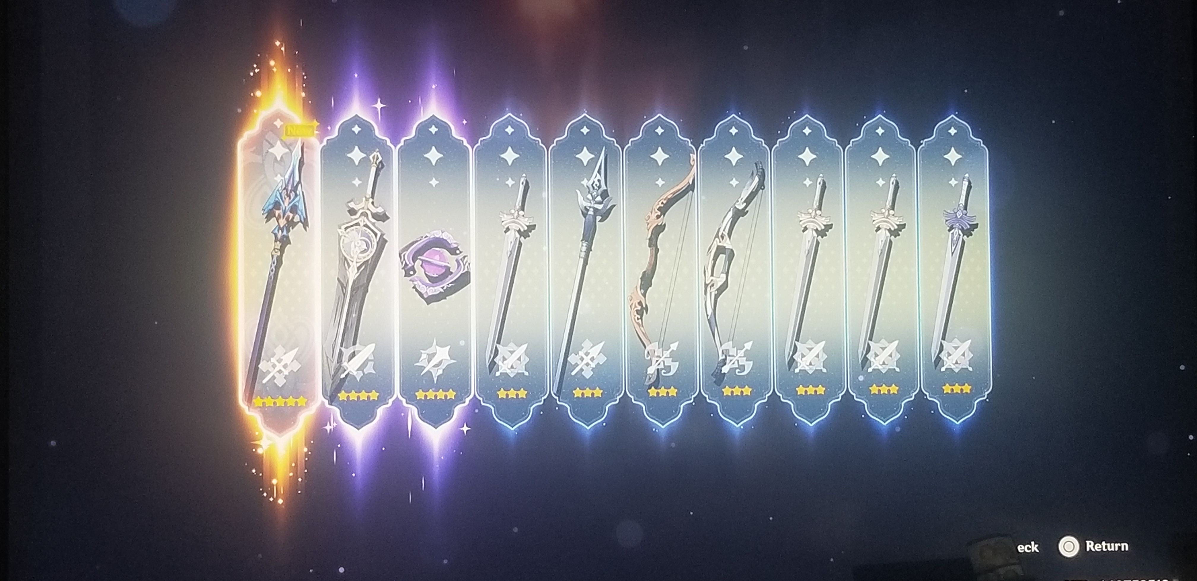 I'm lucky (first 10 pull on the weapon banner) | HoYoLAB