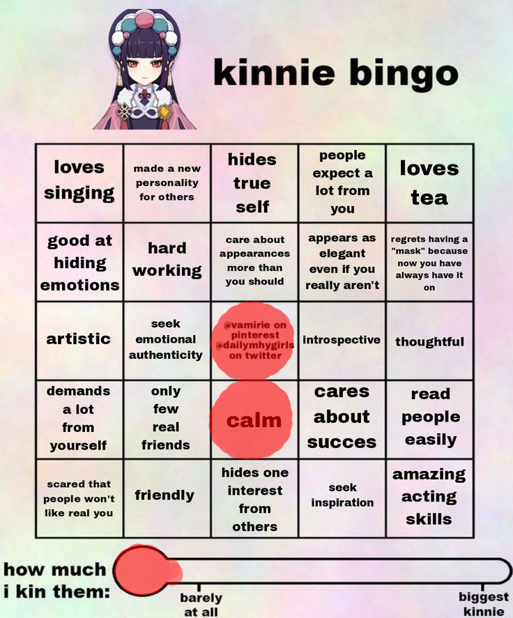 Kinnie bingo Genshin Impact HoYoLAB