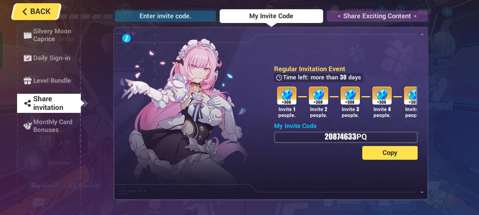 Honkai invite code Honkai Impact 3rd HoYoLAB